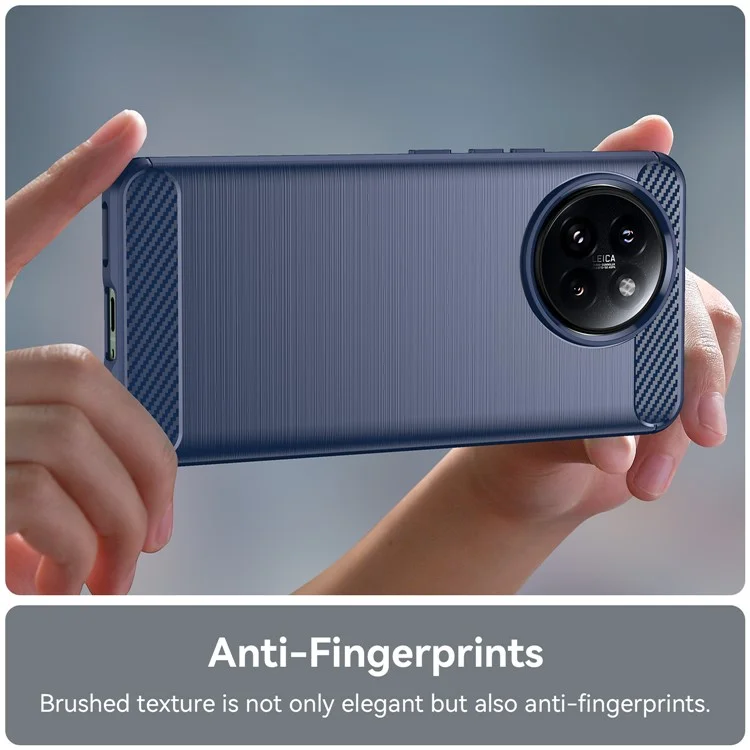 Pour Xiaomi 14 Civi 5G / Civi 4 Pro 5G Étui Texture en fibre de carbone TPU Soft Phone Cover - Bleu