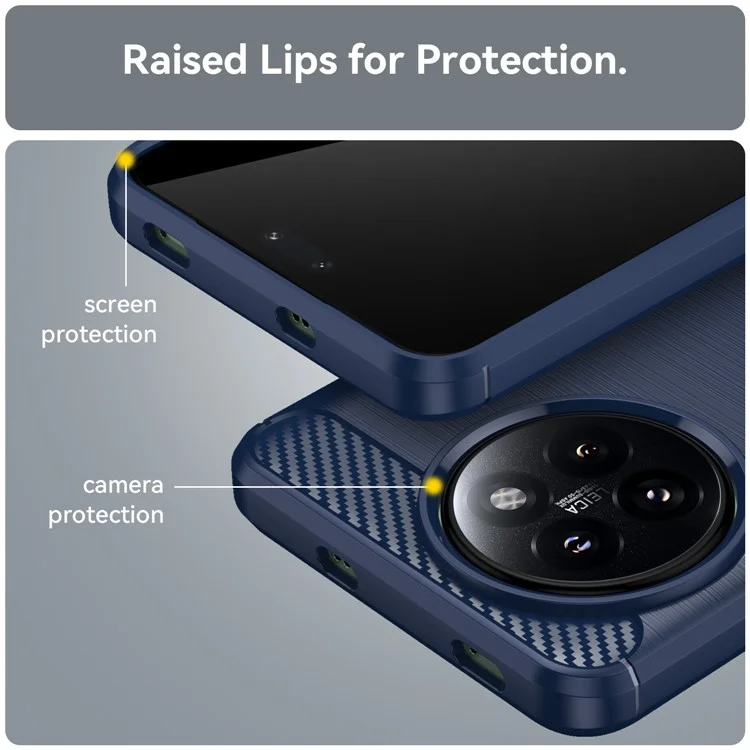 Pour Xiaomi 14 Civi 5G / Civi 4 Pro 5G Étui Texture en fibre de carbone TPU Soft Phone Cover - Bleu