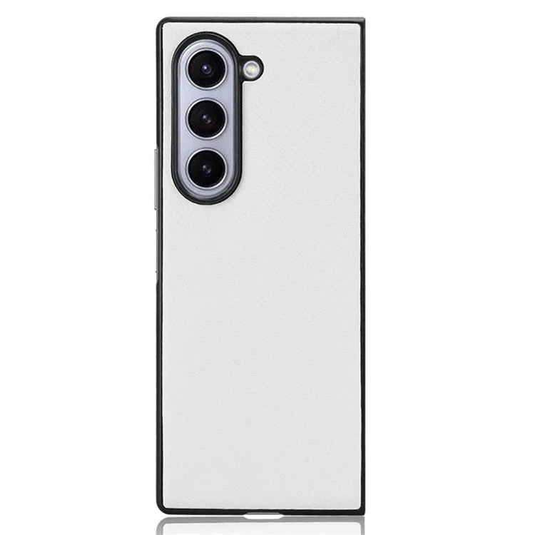 Para Samsung Galaxy Z Fold6 5G Case PU Leather+PC Drop-Proof Shell Carbon Fiber Texture - Branco