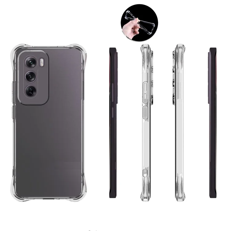 For Oppo Reno12 5G (Global) Case Shockproof Transparent TPU Phone Cover