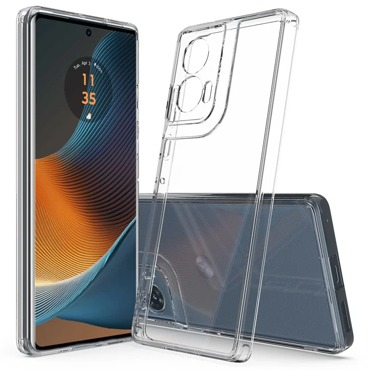 Pour Motorola Edge 50 Fusion 5G Case Ultra Crystal Transparent Acrylique + Étui Téléphone TPU