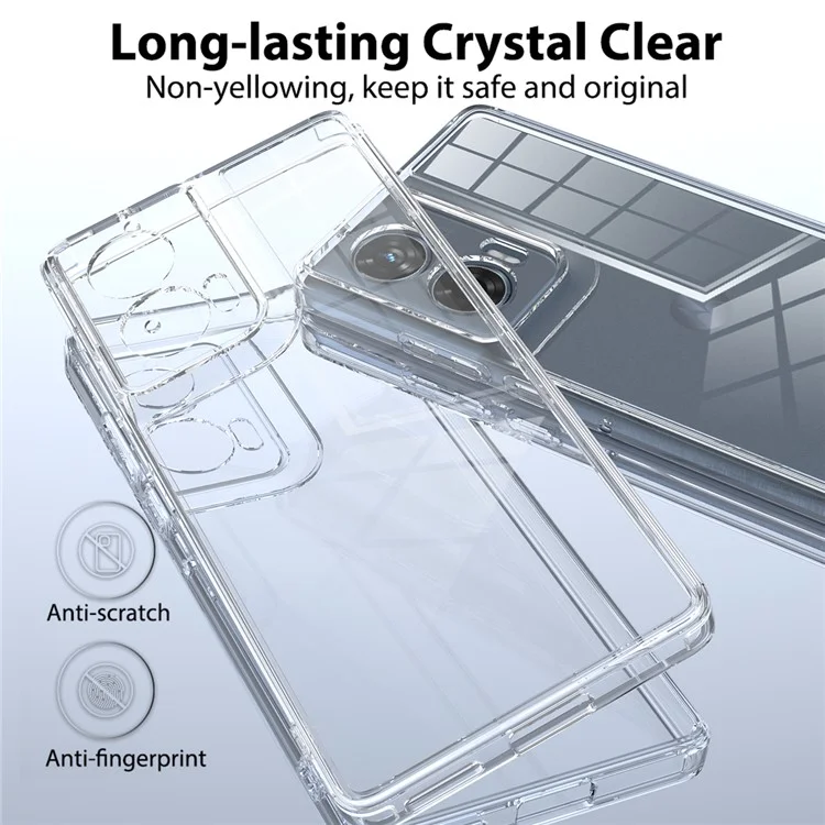 Pour Motorola Edge 50 Fusion 5G Case Ultra Crystal Transparent Acrylique + Étui Téléphone TPU