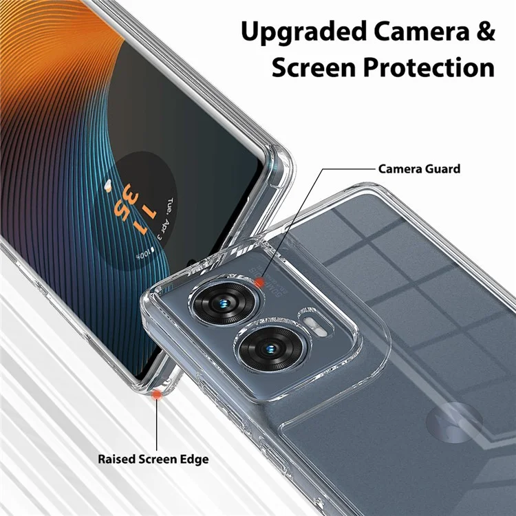 Pour Motorola Edge 50 Fusion 5G Case Ultra Crystal Transparent Acrylique + Étui Téléphone TPU