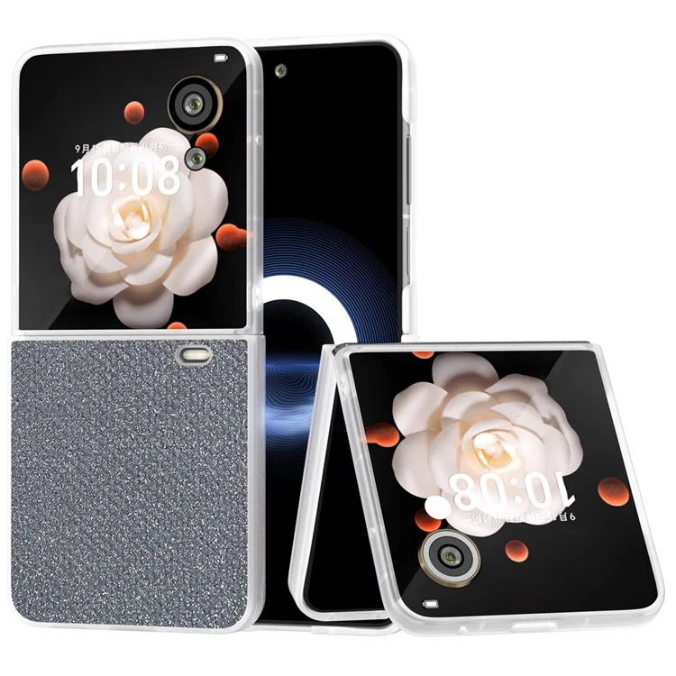Funda para teléfono Flip 5G For Honor Magic V Antideslizante Agarre en Piel+PC - Negro