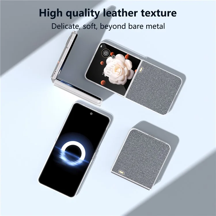 Funda para teléfono Flip 5G For Honor Magic V Antideslizante Agarre en Piel+PC - Negro