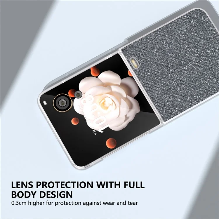Funda para teléfono Flip 5G For Honor Magic V Antideslizante Agarre en Piel+PC - Negro