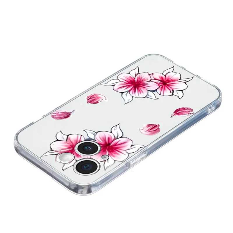 For iPhone 15 Plus Slim Case Pattern Printing Soft TPU Phone Cover - Cherry Blossom