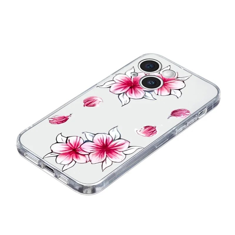 For iPhone 15 Plus Slim Case Pattern Printing Soft TPU Phone Cover - Cherry Blossom