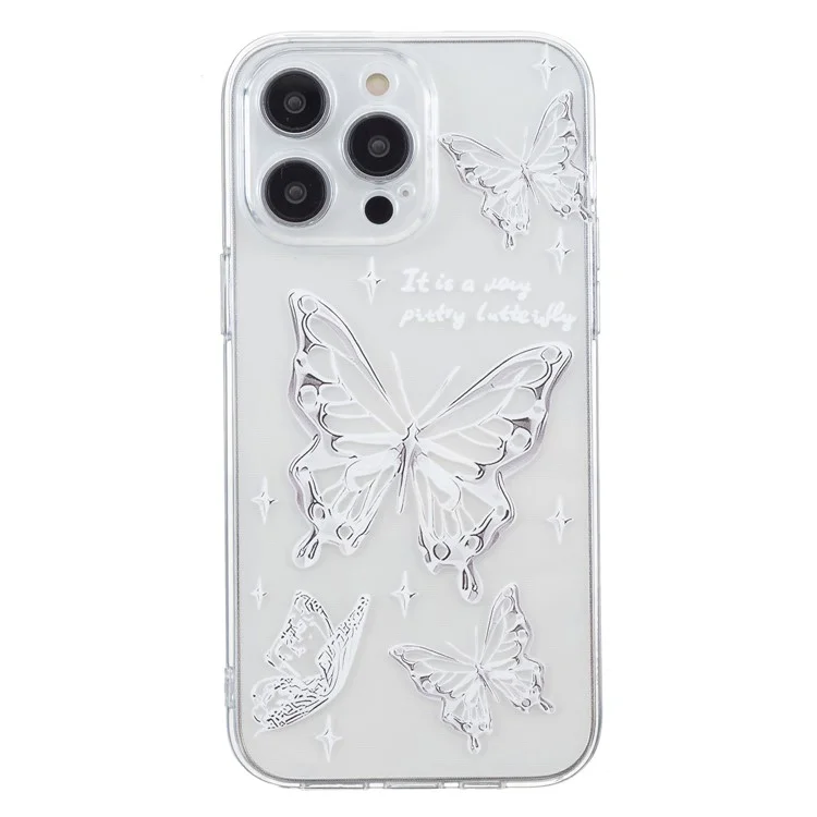 Para iPhone 15 Pro Case Pattern Printing Anti-Drop TPU Phone Cover - Mariposa