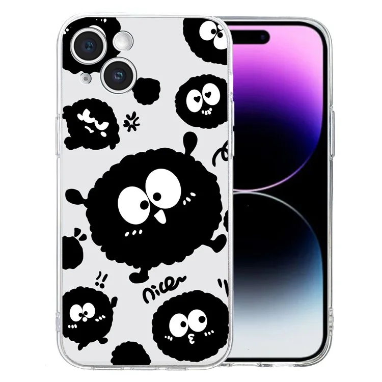 iPhone 15 Hülle Soft TPU Slim Telefonhülle Musteraufdruck - Schwarzer Backstein