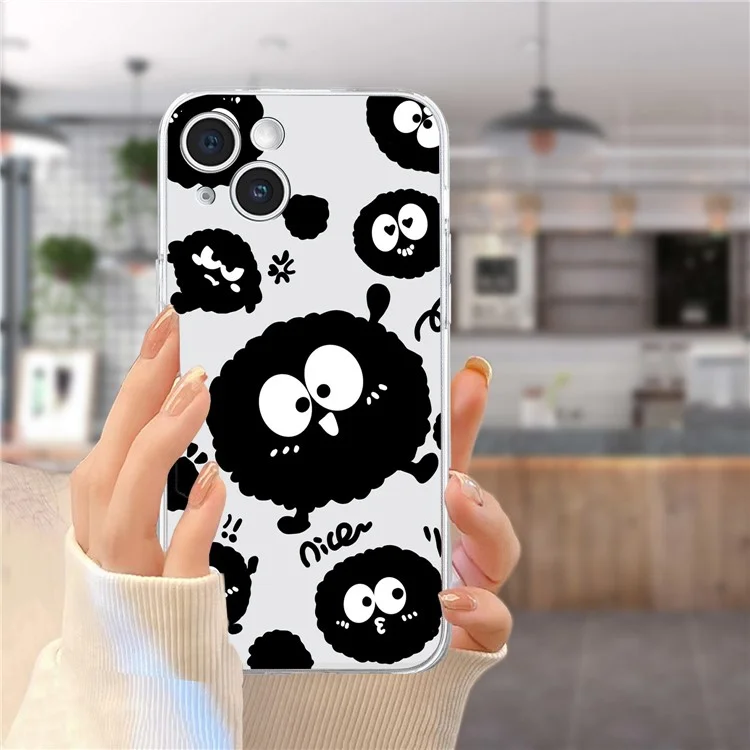 iPhone 15 Hülle Soft TPU Slim Telefonhülle Musteraufdruck - Schwarzer Backstein