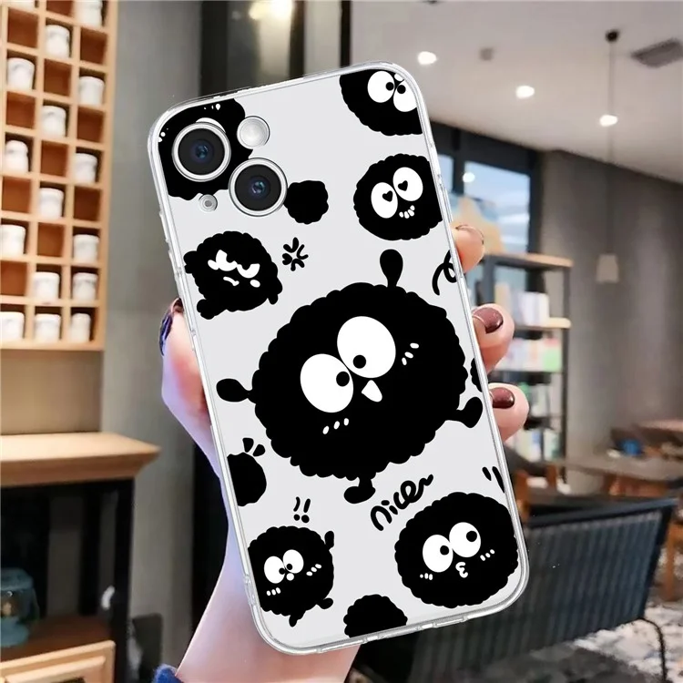 iPhone 15 Hülle Soft TPU Slim Telefonhülle Musteraufdruck - Schwarzer Backstein