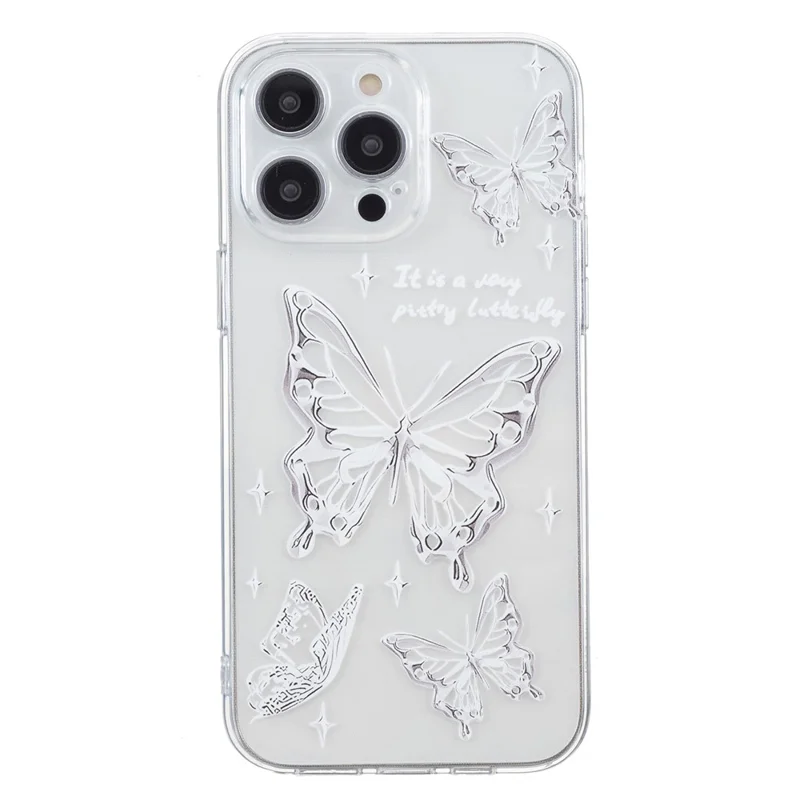 For iPhone 14 Pro Case Pattern Printing Anti-scratch TPU Phone Cover - Butterfly