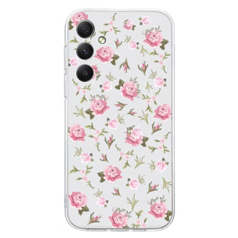 For Samsung Galaxy A14 5G TPU Case Mobile Phone Cover Pattern Printing - Pink Flower