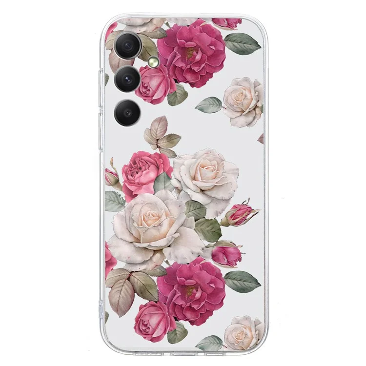 Para Samsung Galaxy A54 5G TPU Case Pattern Print Protective Phone Cover - Peony