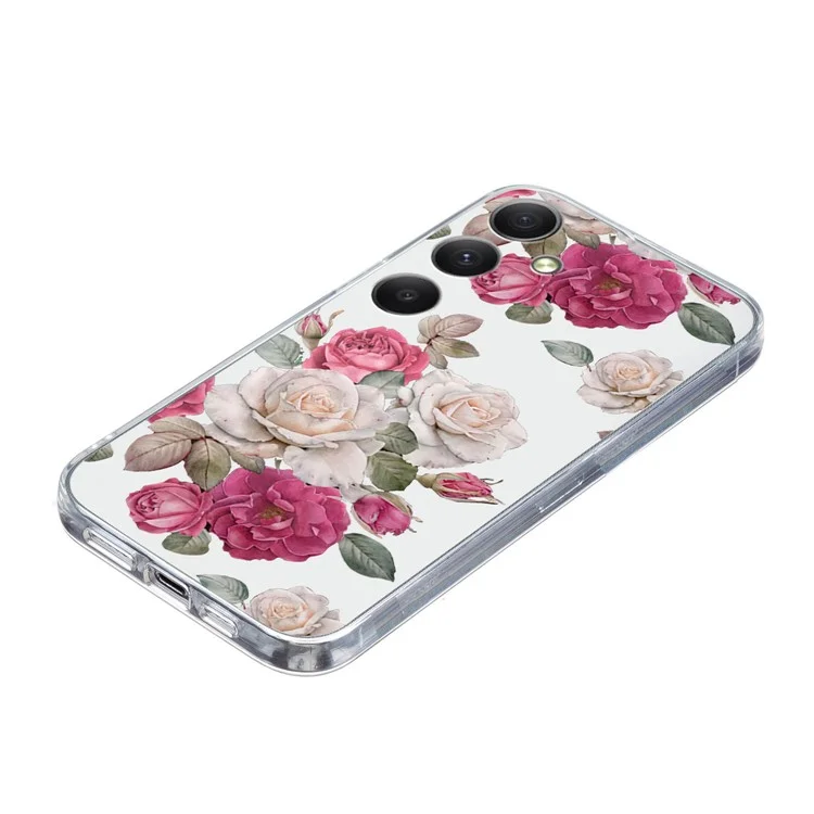 Para Samsung Galaxy A54 5G TPU Case Pattern Print Protective Phone Cover - Peony