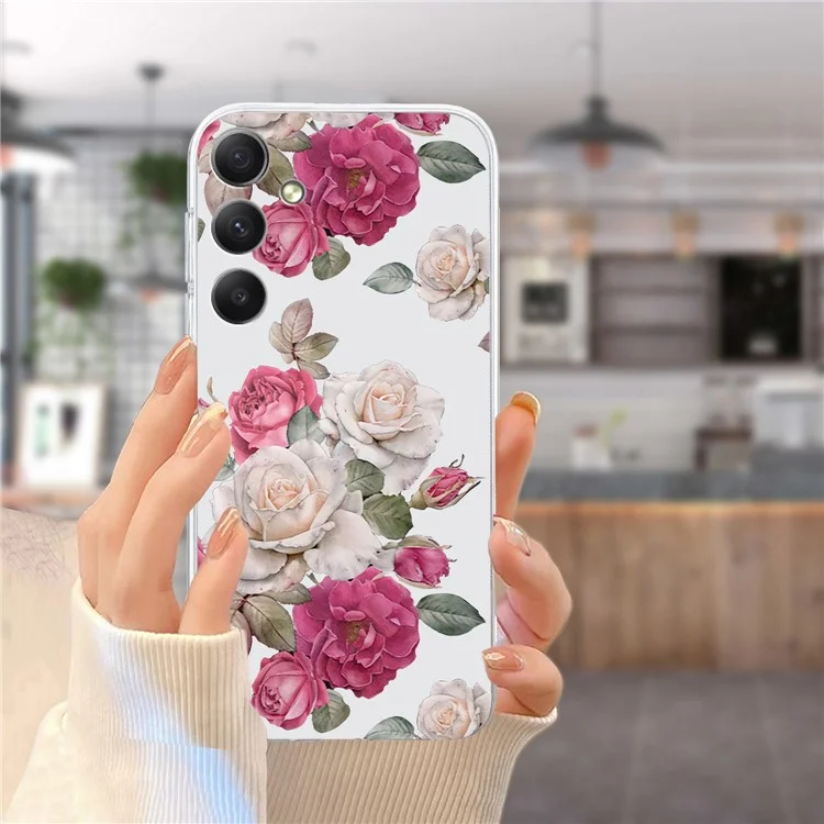Para Samsung Galaxy A54 5G TPU Case Pattern Print Protective Phone Cover - Peony