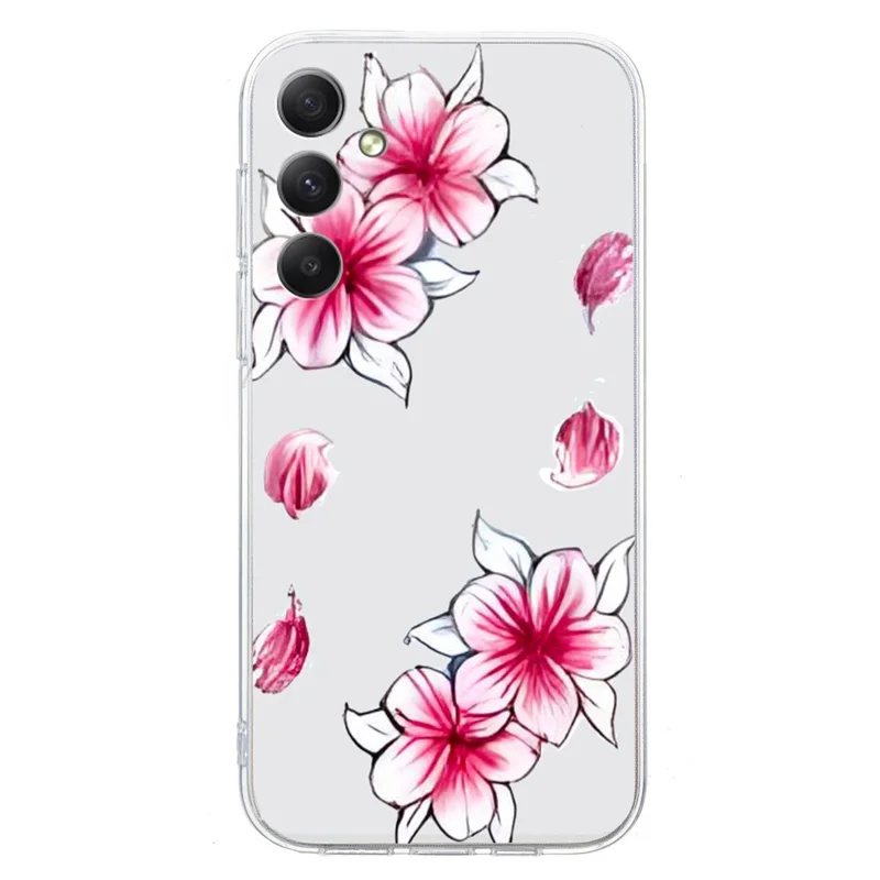 For Samsung Galaxy A15 4G / 5G Case Pattern Print Back Cover TPU Phone Shell - Cherry Blossom