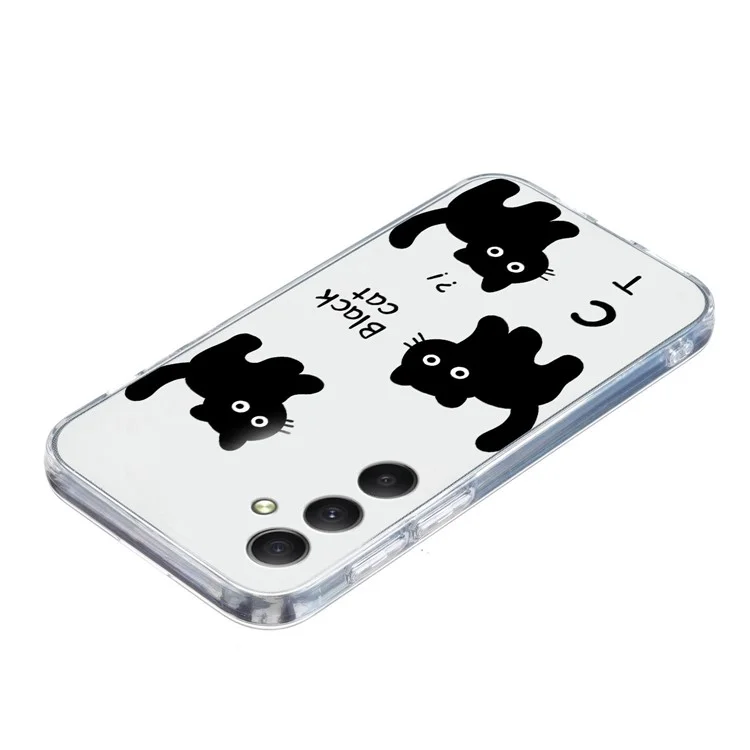 Para Samsung Galaxy A05s 4G Slim Case TPU Phone Cover Pattern Printing - Black Cat