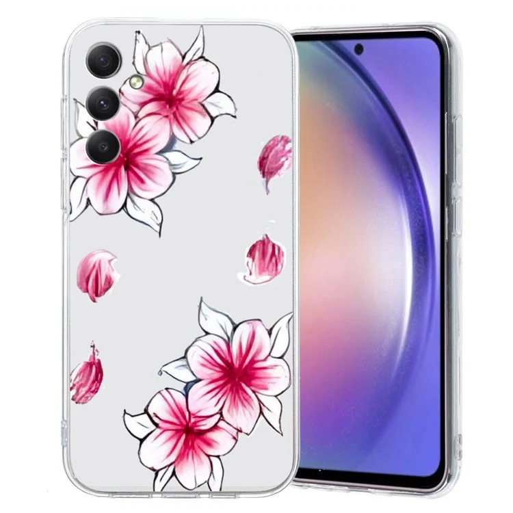 Para Samsung Galaxy A55 5G Case Pattern Printing Phone TPU Cover Clear Edge - Cherry Blossom