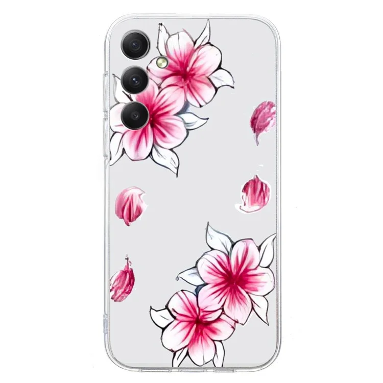 Para Samsung Galaxy A55 5G Case Pattern Printing Phone TPU Cover Clear Edge - Cherry Blossom