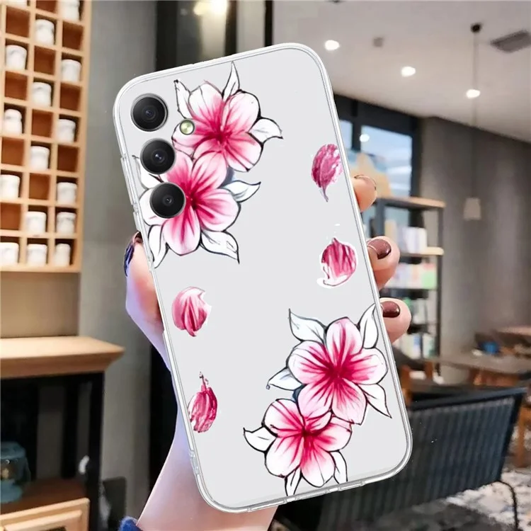 Para Samsung Galaxy A55 5G Case Pattern Printing Phone TPU Cover Clear Edge - Cherry Blossom