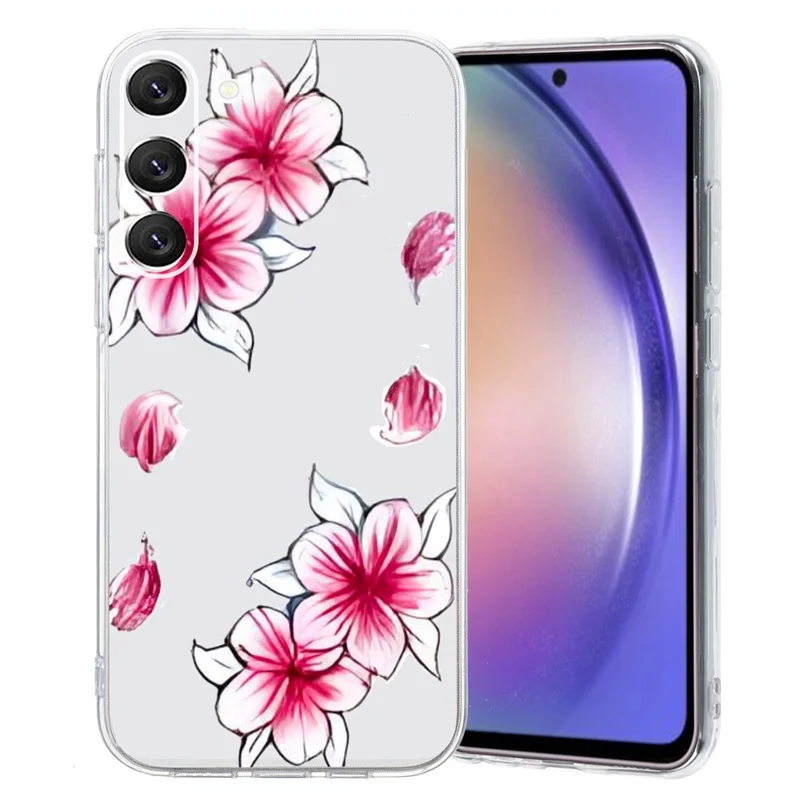 For Samsung Galaxy S23+ Shockproof Case Pattern Printing TPU Phone Cover - Cherry Blossom