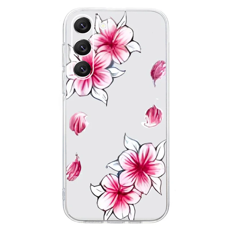 For Samsung Galaxy S23+ Shockproof Case Pattern Printing TPU Phone Cover - Cherry Blossom