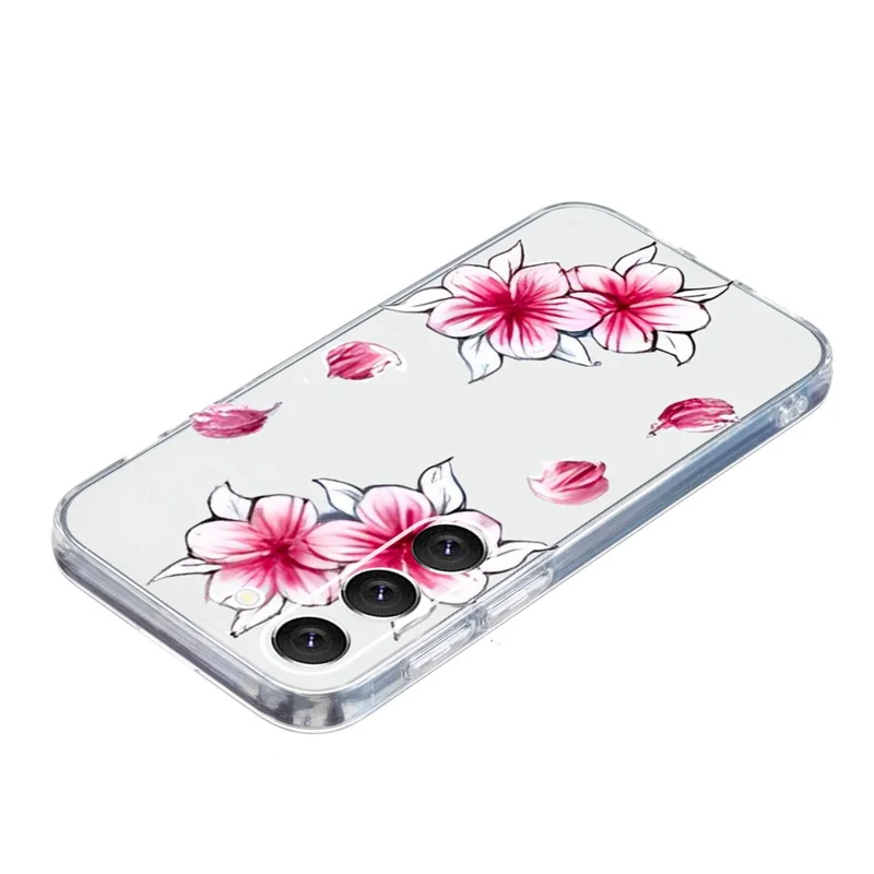 For Samsung Galaxy S23+ Shockproof Case Pattern Printing TPU Phone Cover - Cherry Blossom