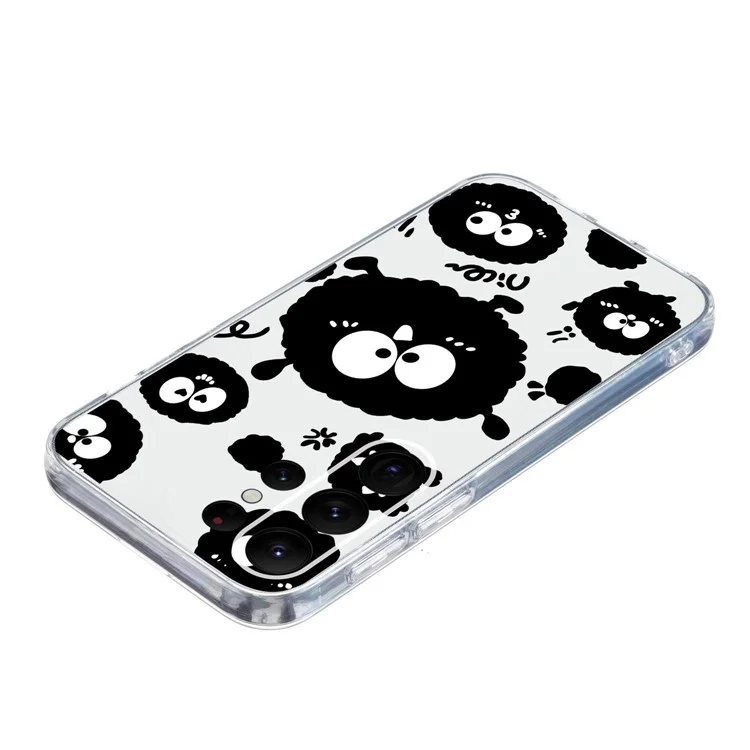 Pour Samsung Galaxy S23 Ultra Case Pattern Print TPU Phone Cover Precise Lens Protection - Noir Briquette