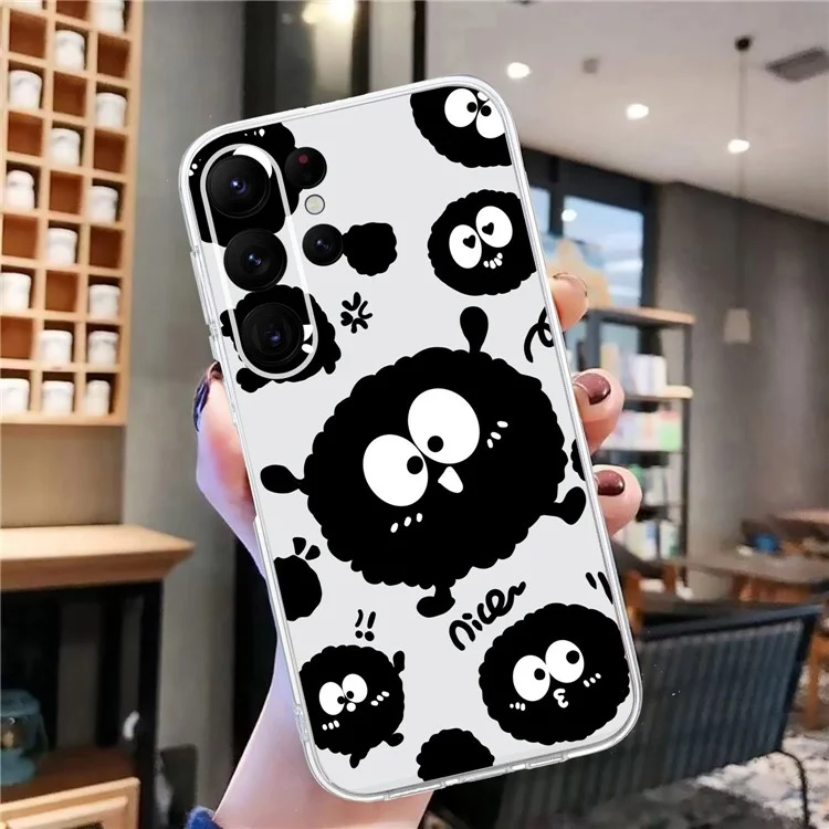 Pour Samsung Galaxy S23 Ultra Case Pattern Print TPU Phone Cover Precise Lens Protection - Noir Briquette