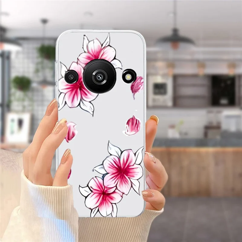 For Xiaomi Redmi A3 4G / Poco C61 4G TPU Case Pattern Printing Phone Back Cover - Cherry Blossom