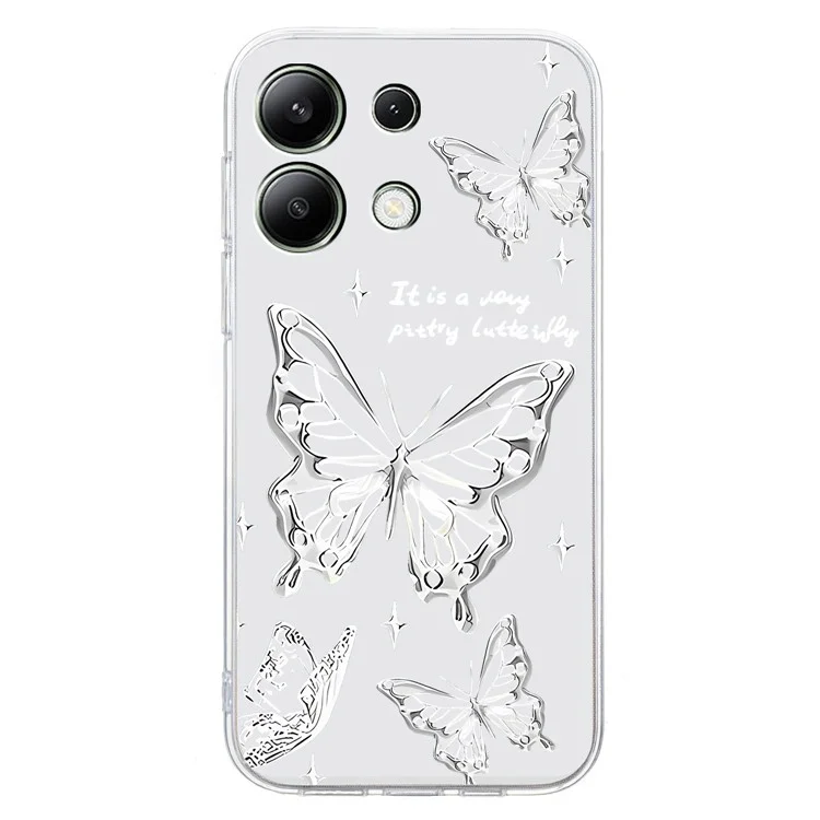 Pour Xiaomi Redmi Note 13 5G Coque Mince TPU Housse de Téléphone Motif Imprimé - Papillon