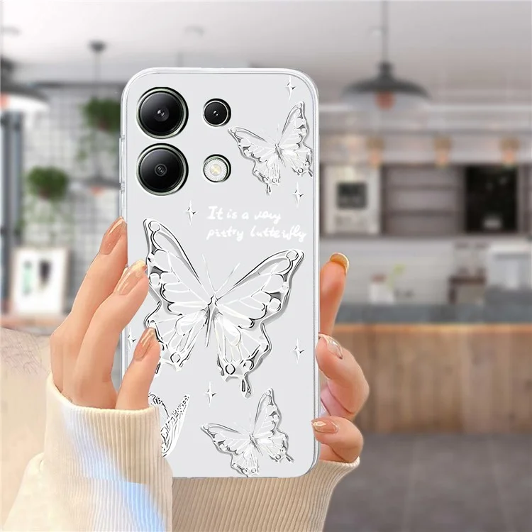 Pour Xiaomi Redmi Note 13 5G Coque Mince TPU Housse de Téléphone Motif Imprimé - Papillon