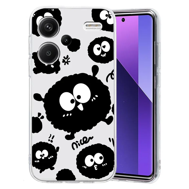 For Xiaomi Redmi Note 13 Pro+ 5G Case Soft TPU Pattern Printing Phone Cover - Black Briquette