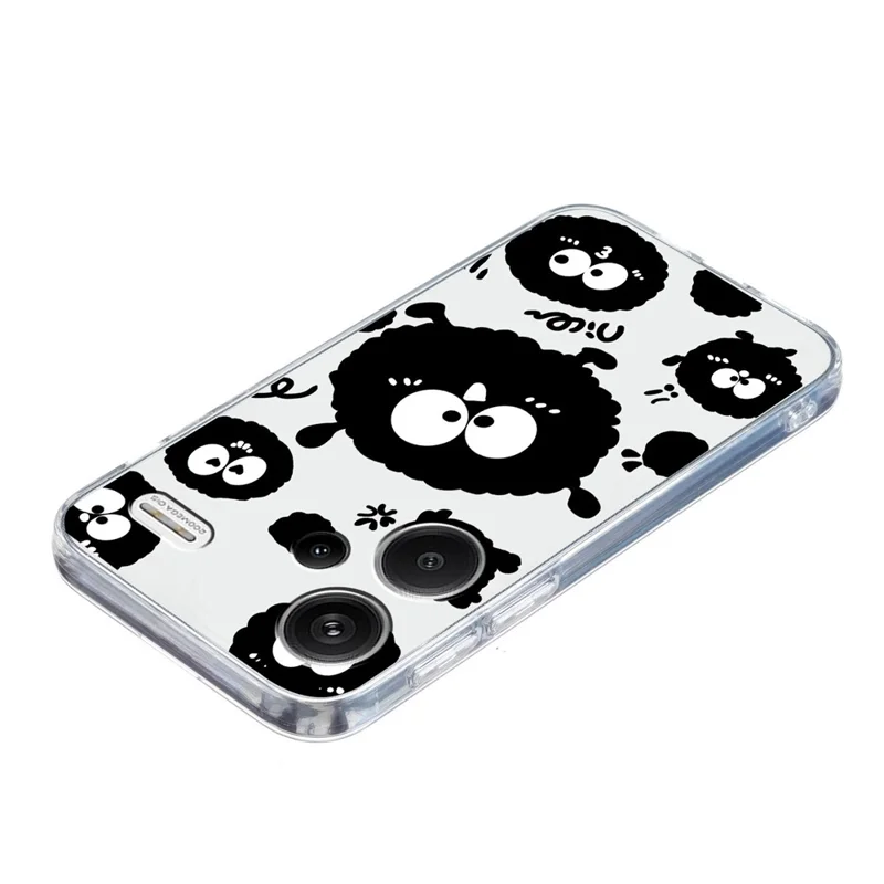 For Xiaomi Redmi Note 13 Pro+ 5G Case Soft TPU Pattern Printing Phone Cover - Black Briquette