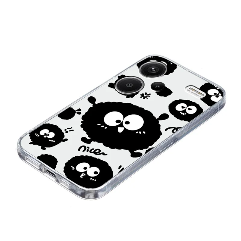 For Xiaomi Redmi Note 13 Pro+ 5G Case Soft TPU Pattern Printing Phone Cover - Black Briquette