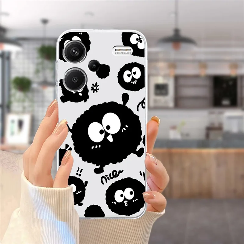 For Xiaomi Redmi Note 13 Pro+ 5G Case Soft TPU Pattern Printing Phone Cover - Black Briquette