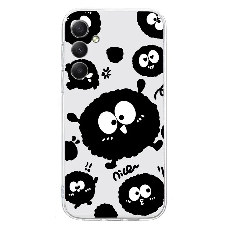 For Samsung Galaxy A24 4G (162.1 X 77.6 X 8.3mm) TPU Phone Case Pattern Printing - Black Briquette