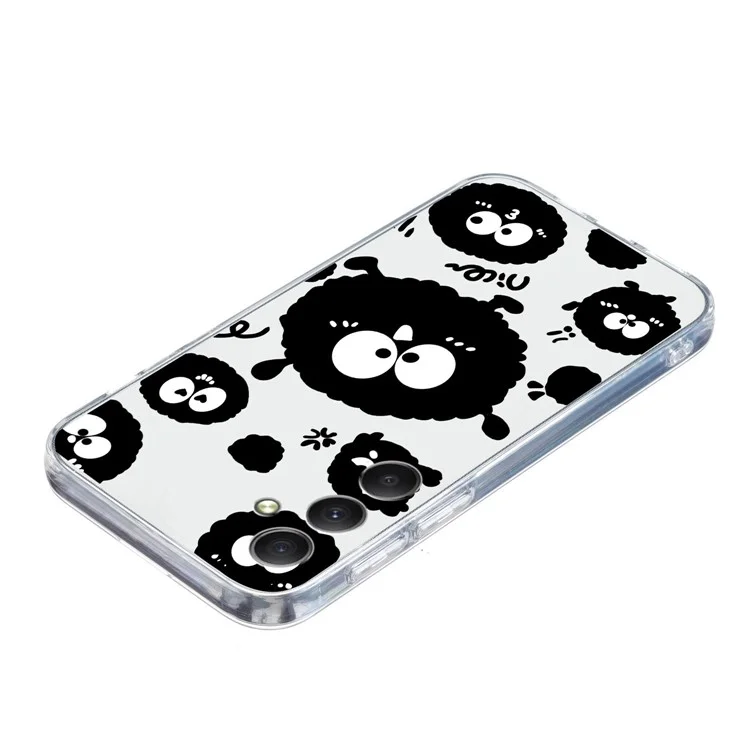 For Samsung Galaxy A24 4G (162.1 X 77.6 X 8.3mm) TPU Phone Case Pattern Printing - Black Briquette