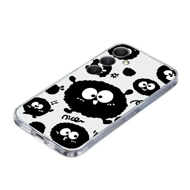 For Samsung Galaxy A24 4G (162.1 X 77.6 X 8.3mm) TPU Phone Case Pattern Printing - Black Briquette