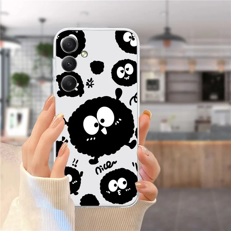 For Samsung Galaxy A24 4G (162.1 X 77.6 X 8.3mm) TPU Phone Case Pattern Printing - Black Briquette