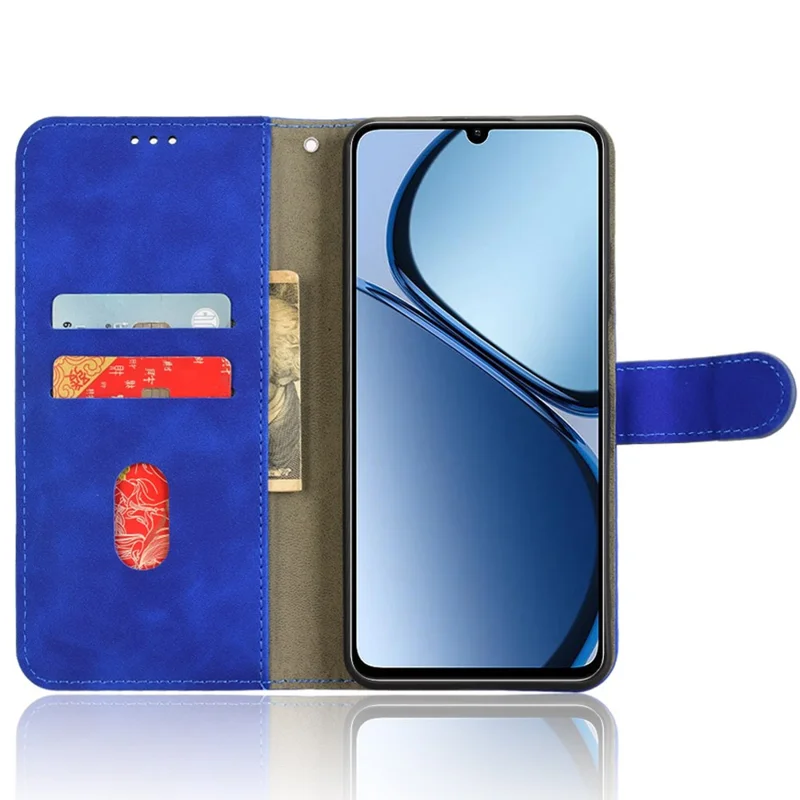 For Realme Note 60x 4G / C63 4G / C61 4G Case Skin-Touch PU Leather Flip Wallet Phone Cover - Blue
