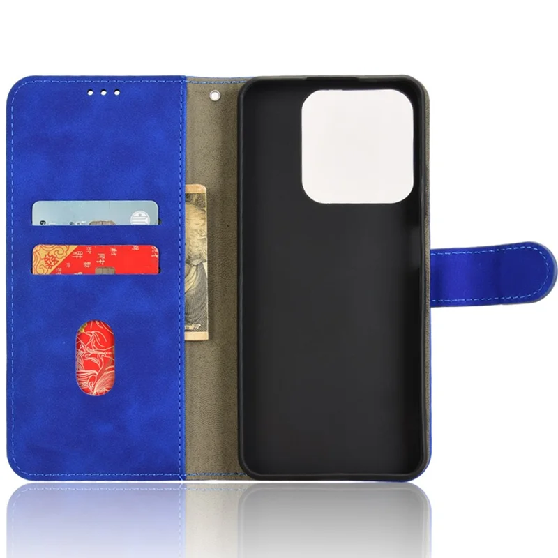 For Realme Note 60x 4G / C63 4G / C61 4G Case Skin-Touch PU Leather Flip Wallet Phone Cover - Blue