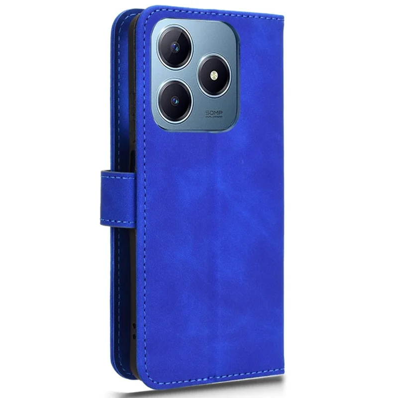 For Realme Note 60x 4G / C63 4G / C61 4G Case Skin-Touch PU Leather Flip Wallet Phone Cover - Blue