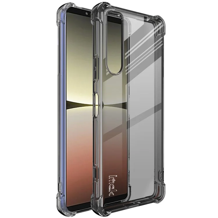 IMAK Pour Sony Xperia 5 IV 5G Étui de protection anti-chute Airbag TPU Transparent Anti-rayures - Noir transparent