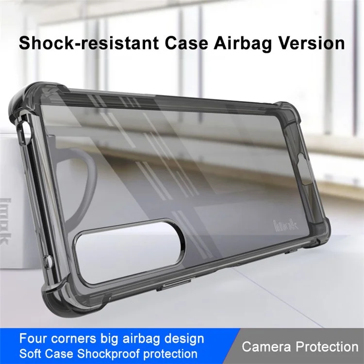 IMAK Pour Sony Xperia 5 IV 5G Étui de protection anti-chute Airbag TPU Transparent Anti-rayures - Noir transparent