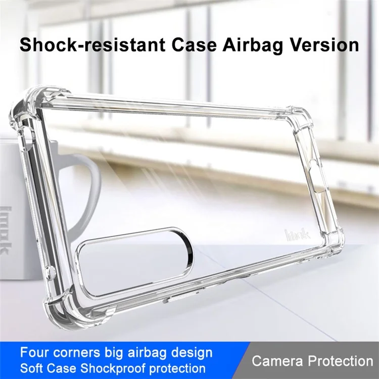 IMAK para Sony Xperia 5 IV 5G Cubierta TPU a prueba de golpes con airbag transparente Antirayado Estuche de teléfono móvil - Transparente