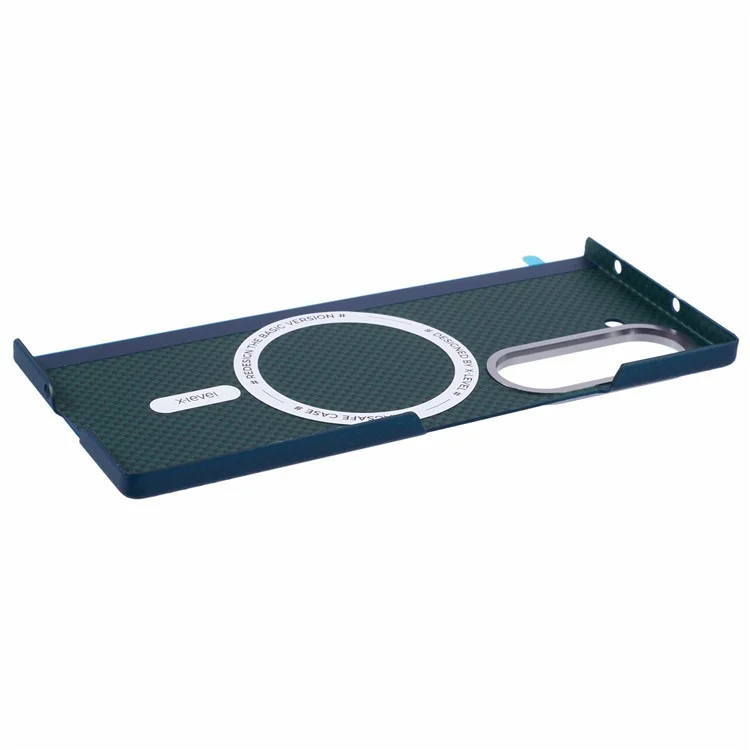 X-LEVEL Per Samsung Galaxy Z Fold6 5G Custodia Magnetica in Fibra di Carbonio Cover in Metallo con Cornice per Obiettivo - Blu