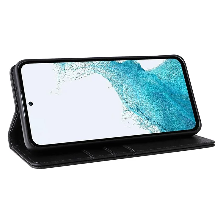 Für Samsung Galaxy A54 5G Hülle Leder Handyhülle RFID-blockierender Kartensteckplätze Geldbörse - Schwarz